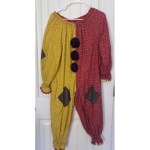 Handmade Vintage Floral Clown Suit Costume Adult Size